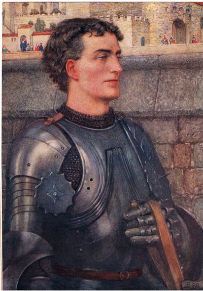Lancelot, kolem roku 1910 (barevné lito) od Eleanor Fortescue-Brickdale