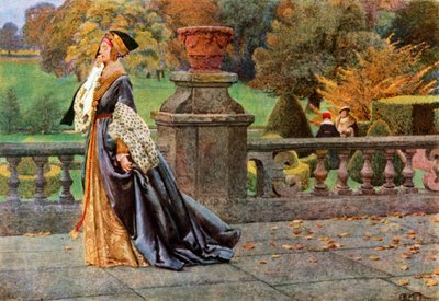 Královna Kateřina. Shakespeare. Král Jindřich VIII. (barevná litografie) od Eleanor Fortescue-Brickdale