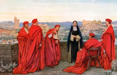 Svatá Kateřina Sienská (barevná litografie) od Eleanor Fortescue-Brickdale