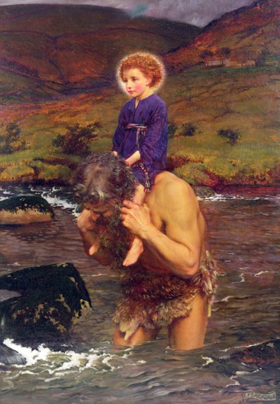 Svatý Kryštof nesoucí Ježíška (olej na plátně) od Eleanor Fortescue-Brickdale