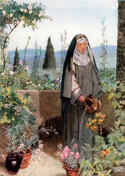 Svatá Klára (barevná litografie) od Eleanor Fortescue-Brickdale