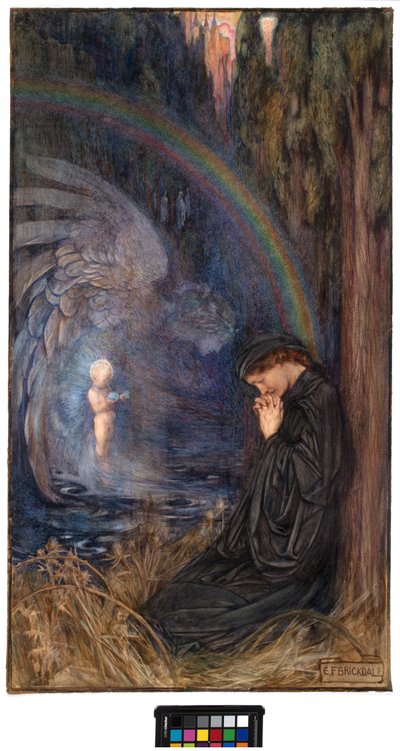 Posmrtné dítě, asi 1904 (akvarel a kvaš na papíře) od Eleanor Fortescue Brickdale