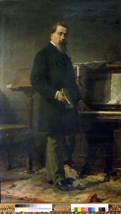 Amilcare Ponchielli (1834 - 1886). italský skladatel. Obraz Eleuterio Pagliano. od Eleuterio Pagliano
