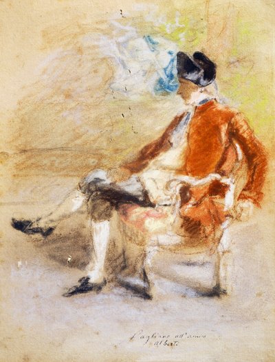 Postava v kostýmu z 18. století, kolem roku 1890 (pastel na papíře) od Eleuterio Pagliano