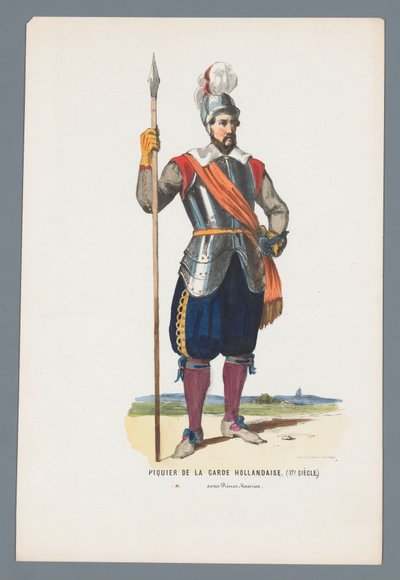 Pikeman nizozemské gardy. (17. století.) za prince Maurice (titul na předmětu) od Elias Spanier