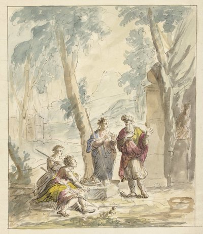 Abraham přijímá tři anděly od Elias van Nijmegen