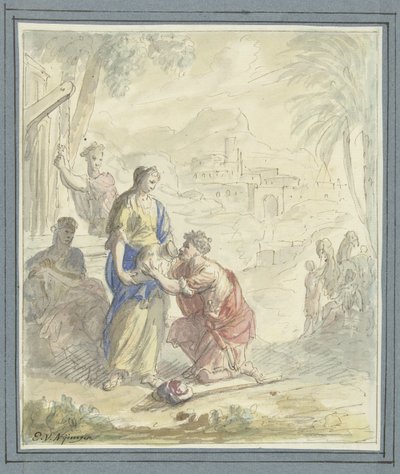 Rebeka a Eliezer u studny od Elias van Nijmegen