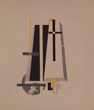 Výrobci rakví. Figurka k opeře Vítězství nad sluncem od A. Kruchenycha, 1920-1921 od Eliezer Markowich Lissitzky