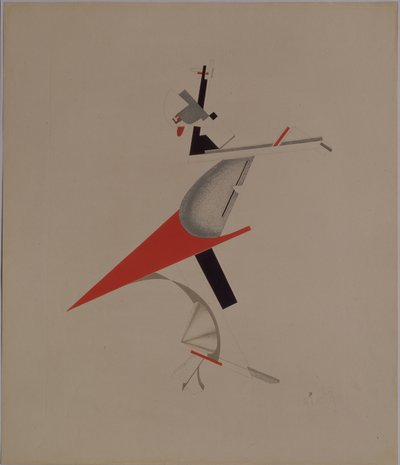 Surovec. Figurka k opeře Vítězství nad sluncem od A. Kruchenycha, 1920-1921 od Eliezer Markowich Lissitzky