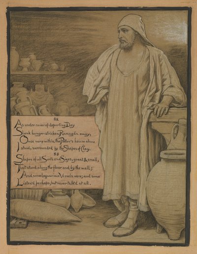(Ilustrace k filmu Rubáiyát Omara Khayyáma) V hrnčířově domě od Elihu Vedder