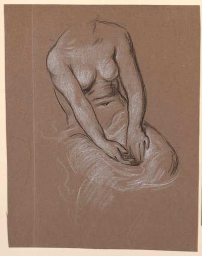 Kresba, Studie ženského trupu, asi 1885 od Elihu Vedder