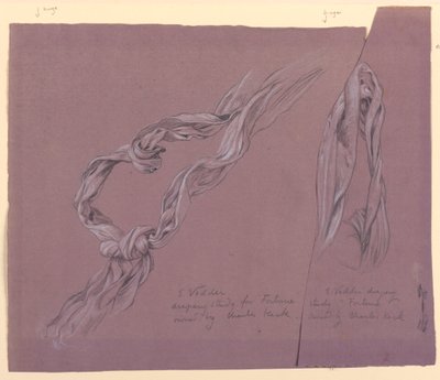 Kresba, Studie draperie "Fortune", asi 1887 od Elihu Vedder