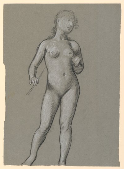 Kresba, Studie ženského aktu, asi 1885 od Elihu Vedder