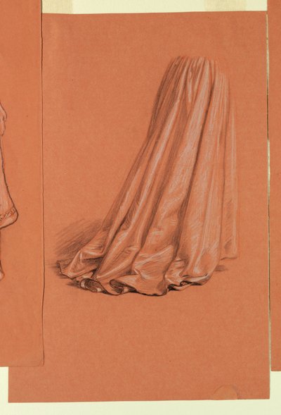 Kresba, drapérie (studie k olejomalbě "Svatební průvod"), asi 1872 od Elihu Vedder