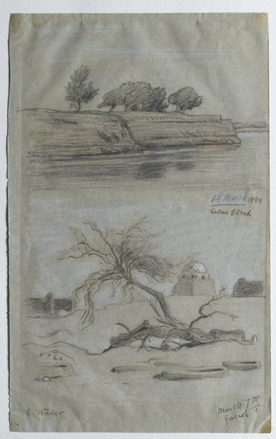 Nil, 1890 (barevná tužka na papíře) od Elihu Vedder