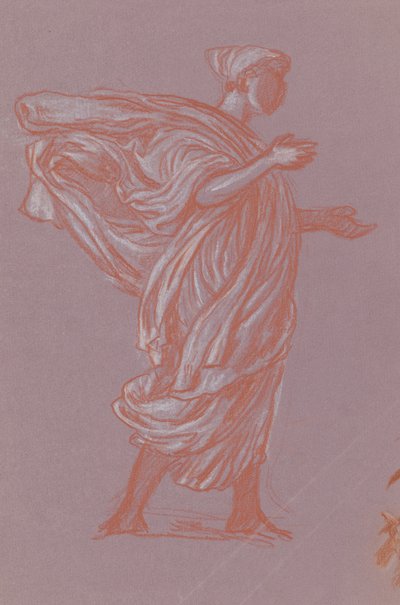Stojící figura, cca 1872-77 (pastel na fialovém položeném papíře) od Elihu Vedder
