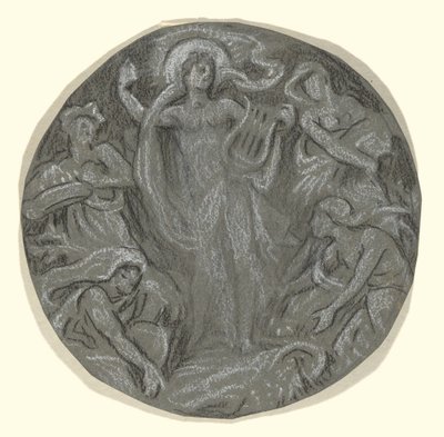 Studie pro Center Circle of Huntington Ceiling: Apollo and Attendants od Elihu Vedder