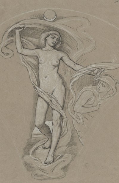 Studie k obrazu „Luna“ od Elihu Vedder