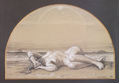 Mrtvá Medúza (křída na papíře) od Elihu Vedder