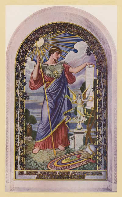 Minerva míru (barevná litografie) od Elihu Vedder