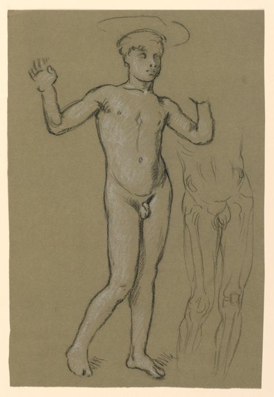 figurální studie pro návrh fontány od Elihu Vedder