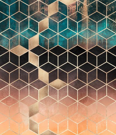 Zlatý geometrický vzor s ombré efektem od Elisabeth Fredriksson