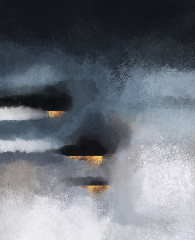 Zlatá bouře – abstrakt od Elisabeth Fredriksson