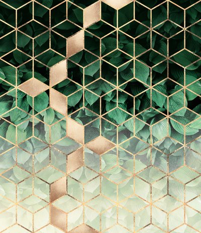 Zelené zlato – geometrické listy od Elisabeth Fredriksson