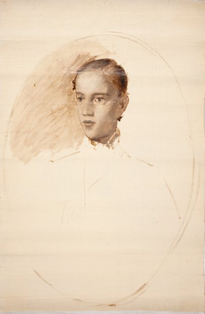 Portrétní skica. Pravděpodobně umělcův syn Thorald Jerichau od Elisabeth Jerichau-Baumann