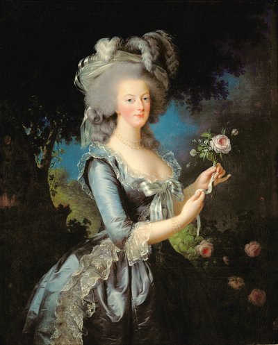 Marie Antoinetta s růží od Elisabeth Louise Vigee Lebrun