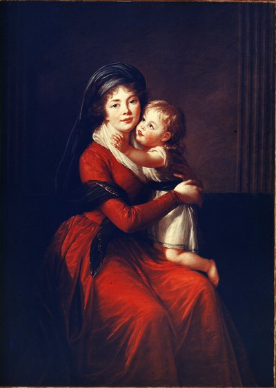 Portrét princezny Alexandry Petrovna Galitzine (Golitsyna nebo Galitzyne) rozené Protassové (1774-1842) se svým synem. Obraz Elisabeth Vigee-Lebrun (Vigee Lebrun) (1755-1842), olej na plátně od Elisabeth Louise Vigee-Lebrun