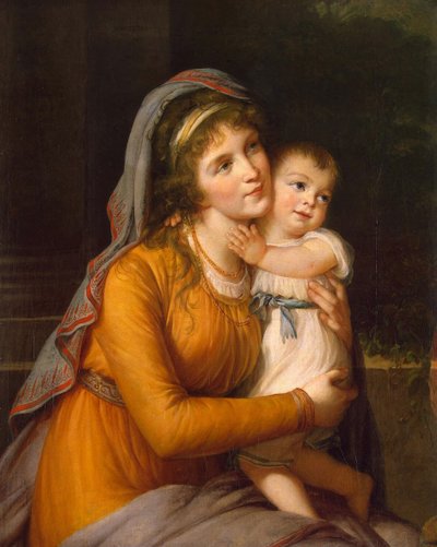 Portrét baronky Anny Sergejevny Stroganové 1765-1824 se svým synem, c. 1800 od Elisabeth Louise Vigee Lebrun
