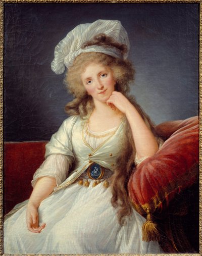 Portrét vévodkyně z Orleans, Louise de Bourbon Penthievre (1753-1821) Manželka Ludvíka Filipa II. Joseph vévoda z Orleans nebo Philippe Egalite (1747-1793) Malba od od Elisabeth Louise Vigee Lebrun