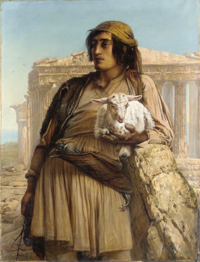 Pastýř stojící před Parthenonem od Elisabeth Maria Anna Jerichau Baumann