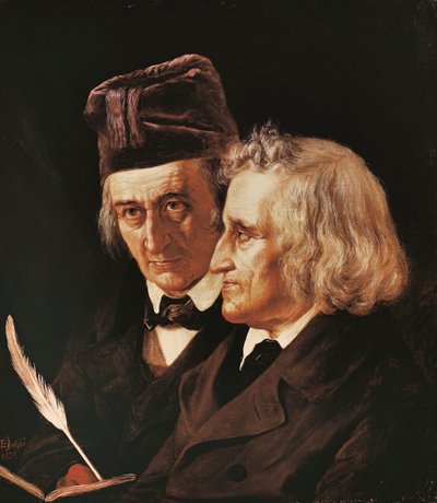 Portrét bratrů Jacoba a Wilhelma Grimmových od Elisabeth Maria Anna Jerichau Baumann