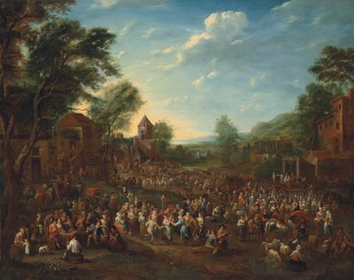 Vesnický kermeš s tančícími a veselícími se lidmi od Elisabeth Seldron