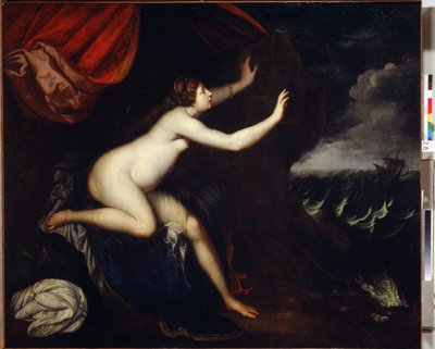 Riyadane (Riyadane) seděl na Abandon. Painture de Elisabetta Sirani (1638-1665). Huille sur Toile od Elisabetta Sirani