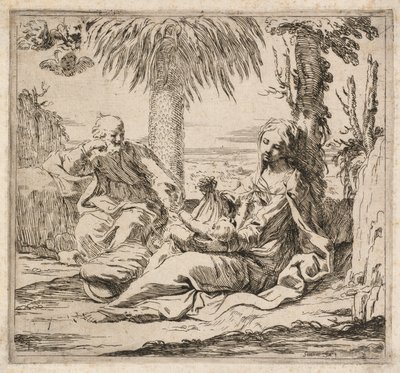 Odpočinek při útěku do Egypta od Elisabetta Sirani