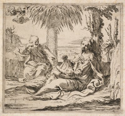 Odpočinek na útěku do Egypta. od Elisabetta Sirani