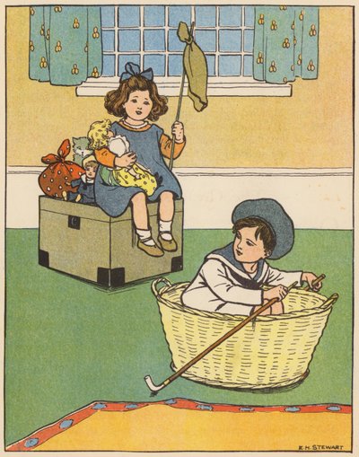 Na pomoc! (barevná litografie) od Elise H. Stewart