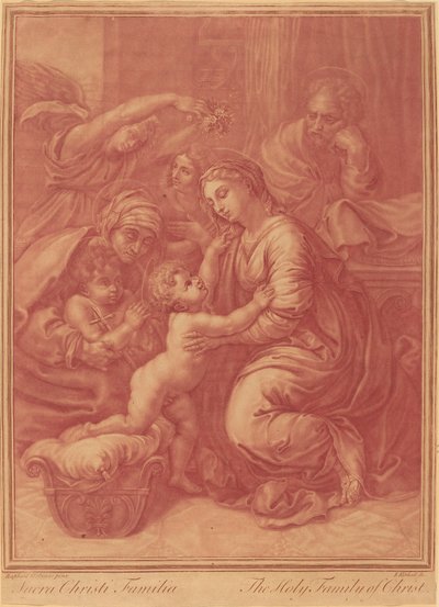 Svatá rodina od Elisha Kirkall after Raphael