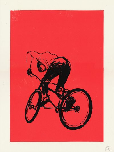 Motorkář chlapec, 2012 (sítotisk) od Eliza Southwood