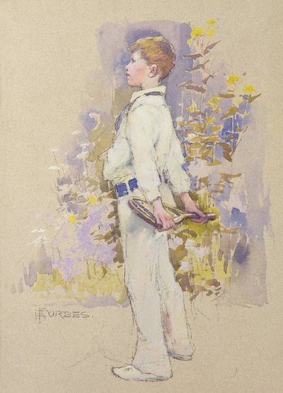 Alec in Whites (akvarel na papíře) od Elizabeth Adela Stanhope Forbes