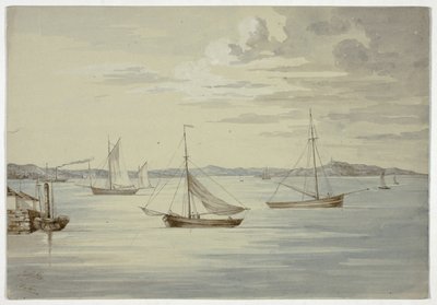 Podívejte se na ostrovy Inchkeith a Firth of Forth z Grantonu od Elizabeth Murray