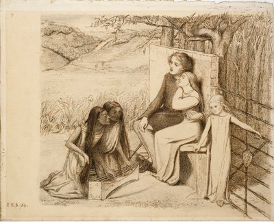 Dva milenci, 1854 od Elizabeth Siddal