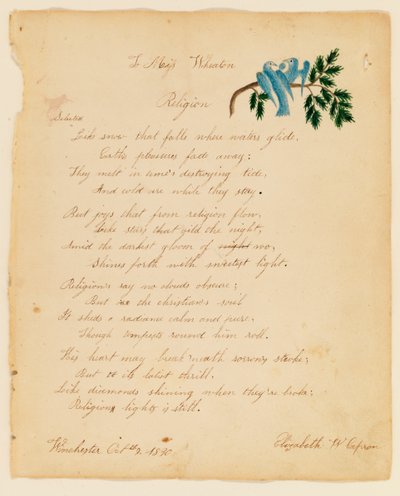 Slečně Wheatonové, Náboženství, 1830. od Elizabeth W. Capron