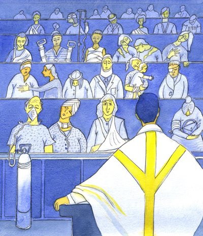 Když se kněz dívá na svou kongregaci, připravuje se na kázání a vyučování na mši, měl by si vzpomenout, jak jsou potřební, 2001 (bez papíru) od Elizabeth Wang