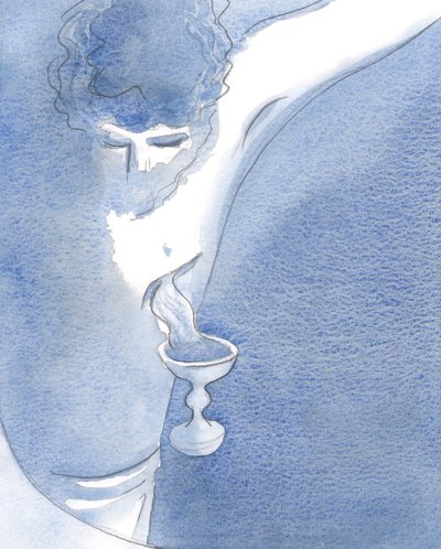 Při zasvěcení jsem viděl, jak Jeho drahocenná krev proudí z Jeho zraněného boku, 2001 (bez papíru) od Elizabeth Wang
