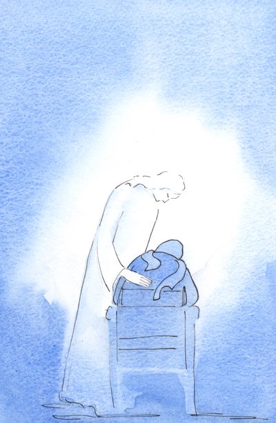 Při velikonoční vigilii se Kristus naklonil nad mou židli a ukázal, jak potěšen, 2003 (bez papíru) od Elizabeth Wang