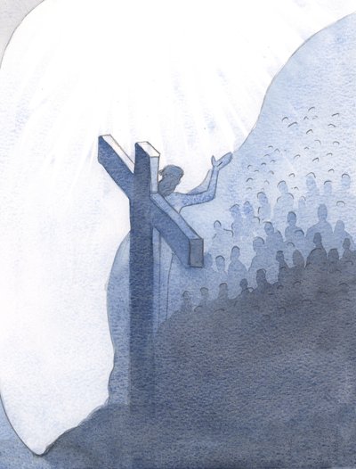 Svým božským soucitem a v solidaritě se svým vlastním lidem na Zemi Kristus zamaskoval hříchy celé lidské rasy., 2001 (bez papíru) od Elizabeth Wang